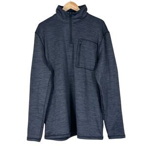 NWT Ocean Coast Pullover Mens LT Gray Quarter Zip Athleisure Casual Travel Basic